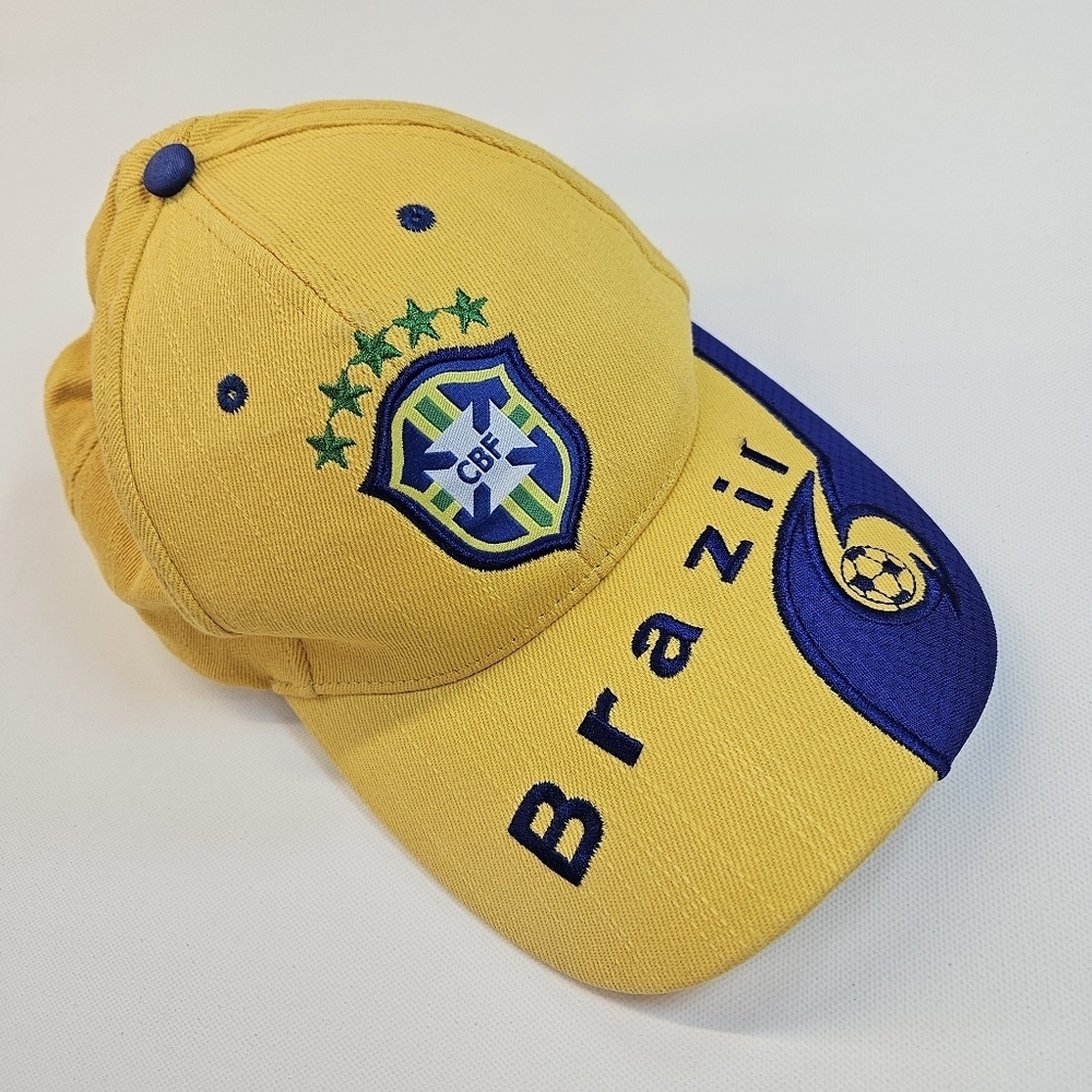 Brazil CBF Soccer Logo Yellow Blue Baseball Hat Cap Adjustable
